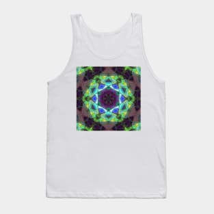 Mosaic Mandala Flower Purple Green and Blue Tank Top